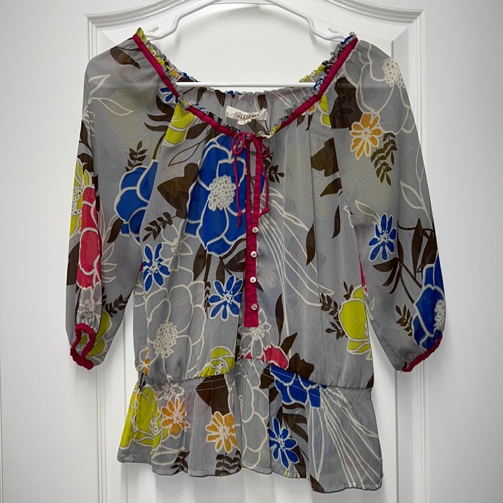 Hollister Floral Womens Top Size Small